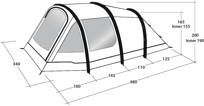 Outwell Starhill 5A Opblaasbare Tunneltent - 5 Persoons 20 Outwell Starhill 5A Opblaasbare Tunneltent - 5 Persoons - Afbeelding 19