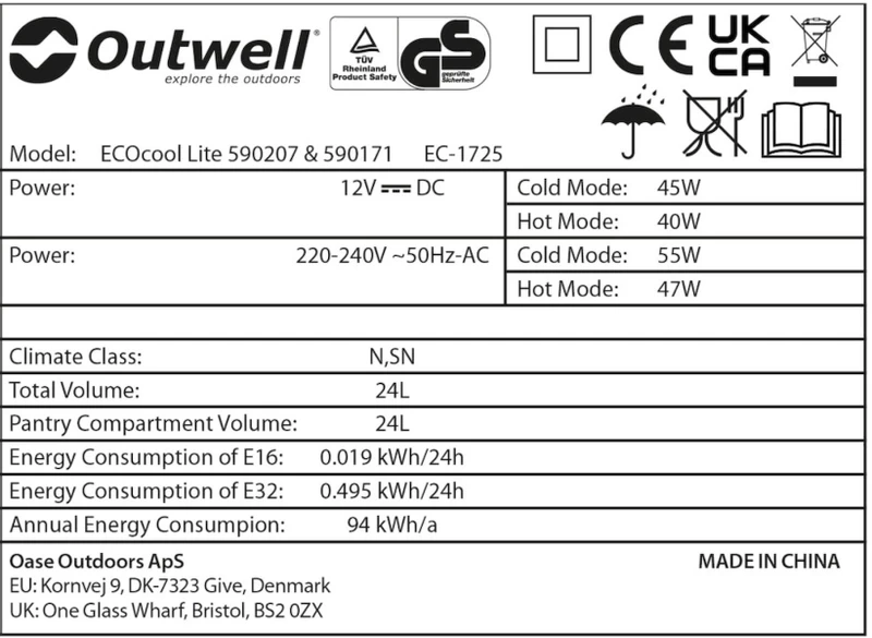 Outwell Ecocool Lite Elektrische Koelbox - 24 Liter - Donkerblauw 6 Outwell Ecocool Lite Elektrische Koelbox - 24 Liter - Donkerblauw - Afbeelding 4