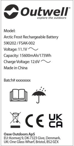 Outwell Oplaadbare Accu Voor Arctic Frost Koelboxen -Speciaalzaak Voor Kampeerartikelen 1069 1900 accu 4