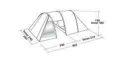 Easy Camp Galaxy 400 Rustic Green Tunneltent - 4 Personen -Speciaalzaak Voor Kampeerartikelen 120391 galaxy 400 rustic green drawing perspective2
