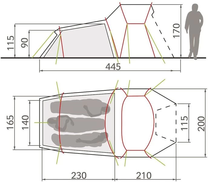 Vaude Chapel L XT Koepeltent - 3 Persoons 7 Vaude Chapel L XT Koepeltent - 3 Persoons - Afbeelding 5