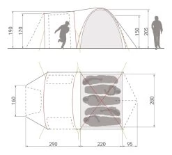 Vaude Campo Casa XT Koepeltent - 3/4 Persoons -Speciaalzaak Voor Kampeerartikelen 14229 g