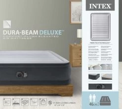 Intex Comfort Plush Hoog Luchtbed - Queensize - Ingebouwde Elektrische Pomp -Speciaalzaak Voor Kampeerartikelen 1689 1900 64414nd pkg 2023 300