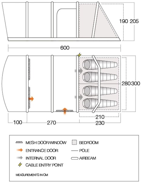 Vango Aether Air 450XL Opblaasbare Tent - 4 Persoons 7 Vango Aether Air 450XL Opblaasbare Tent - 4 Persoons - Afbeelding 5