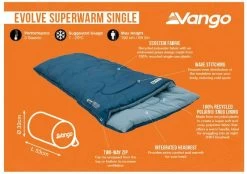 Vango Evolve Superwarm Slaapzak - Blauw 19 Vango Evolve Superwarm Slaapzak - Blauw -Speciaalzaak Voor Kampeerartikelen 1900 1783 evolve superwarm single 1