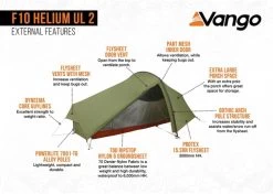 Vango F10 Helium UL 2 Ultralichte Trekking Tunneltent - 1/2 Persoons - Groen 15 Vango F10 Helium UL 2 Ultralichte Trekking Tunneltent - 1/2 Persoons - Groen -Speciaalzaak Voor Kampeerartikelen 1900 1783 f10 helium ul 2 6