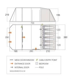 Vango Lismore 600XL Tunneltent - 5 Persoons - Groen -Speciaalzaak Voor Kampeerartikelen 1900 1783 lismore 600xl package 1