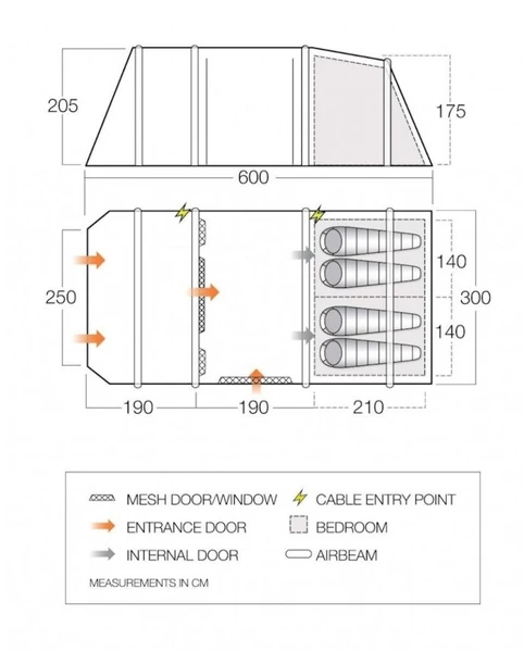 Vango Lismore Air 450 Opblaasbare Tunneltent - 4 Persoons - Groen 8 Vango Lismore Air 450 Opblaasbare Tunneltent - 4 Persoons - Groen - Afbeelding 6