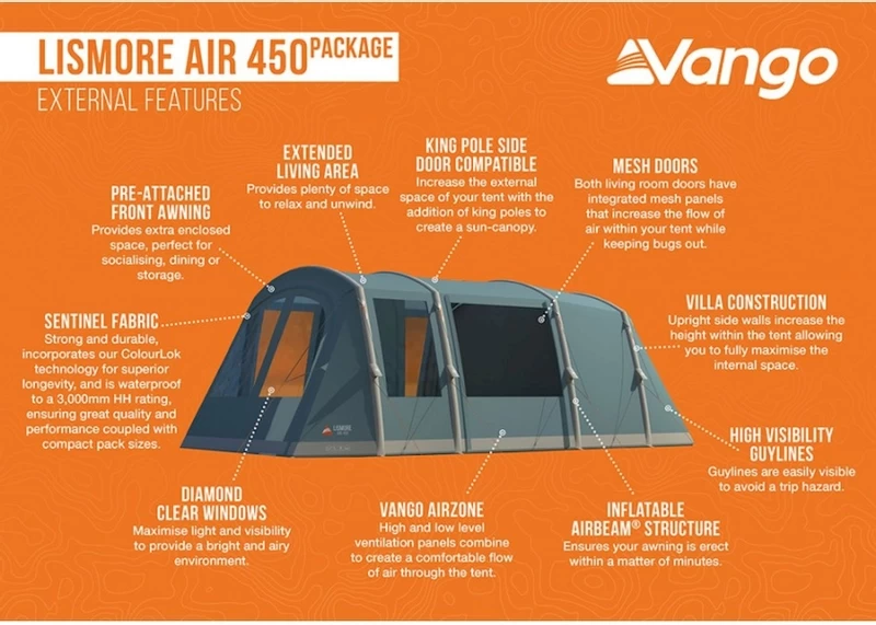 Vango Lismore Air 450 Opblaasbare Tunneltent - 4 Persoons - Groen 9 Vango Lismore Air 450 Opblaasbare Tunneltent - 4 Persoons - Groen - Afbeelding 7