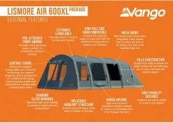 Vango Lismore Air 600XL Opblaasbare Tunneltent - 5 Persoons - Groen 29 Vango Lismore Air 600XL Opblaasbare Tunneltent - 5 Persoons - Groen -Speciaalzaak Voor Kampeerartikelen 1900 1783 lismore air 600xl package 3