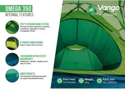 Vango Omega 350 Tunneltent - 3 Persoons - Groen -Speciaalzaak Voor Kampeerartikelen 1900 1783 omega 350 6