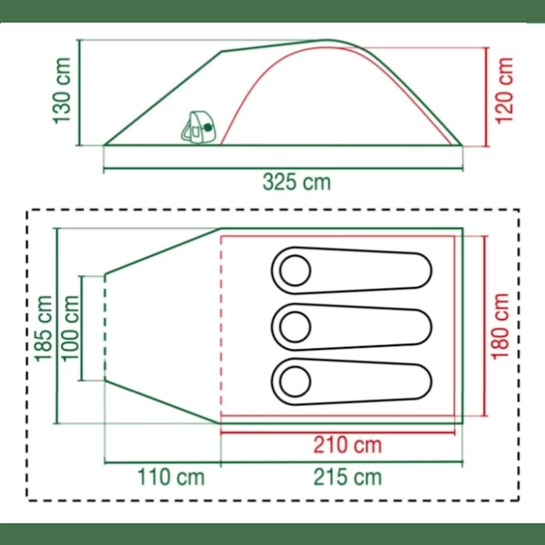 Coleman Darwin 3 Plus Koepeltent - 3 Persoons 3 Coleman Darwin 3 Plus Koepeltent - 3 Persoons - Afbeelding 2