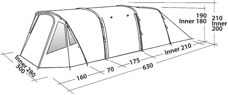 Easy Camp Palmdale 500 LUX Tunneltent - 5 Persoons 12 Easy Camp Palmdale 500 LUX Tunneltent - 5 Persoons - Afbeelding 10
