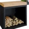 OFYR Butcher Block Storage 90 Black - Teak Wood