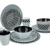 Bo-Camp Mix & Match Melamine Serviesset - 16-delig - Zwart