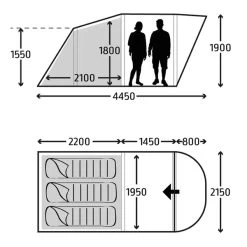 Kampa Brean 3 Air Opblaasbare Tunneltent - 3 Persoons -Speciaalzaak Voor Kampeerartikelen brean3air 1