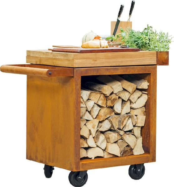 OFYR Mise En Place Table 65 PRO Corten - Teak Wood 3 OFYR Mise En Place Table 65 PRO Corten - Teak Wood